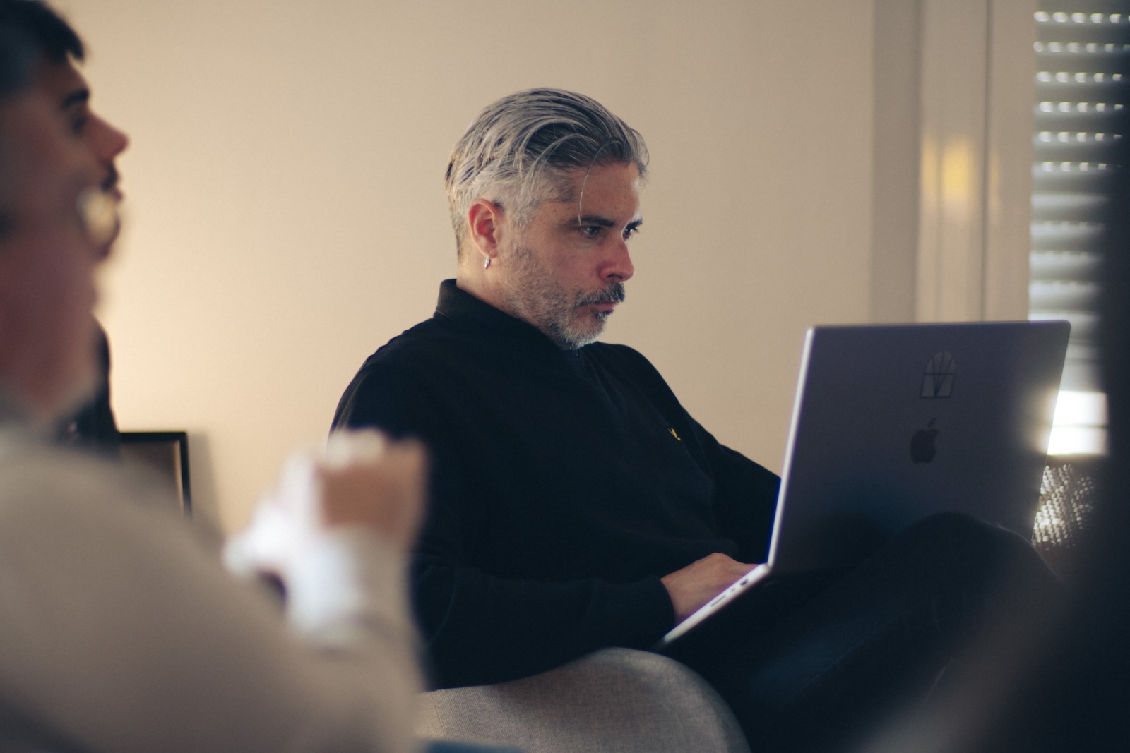 A participant working during the session